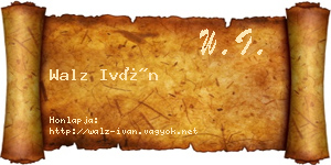 Walz Iván névjegykártya