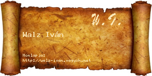 Walz Iván névjegykártya